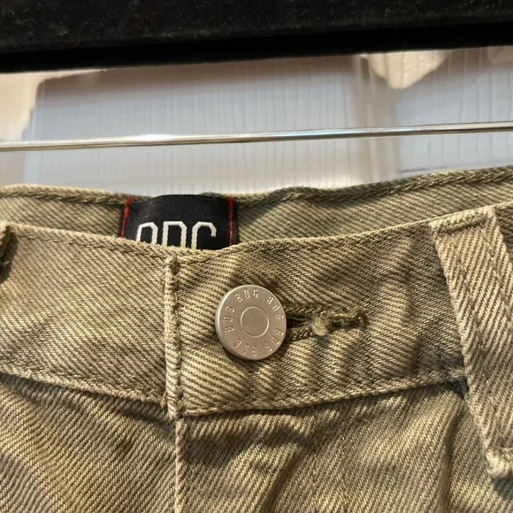 BDG High-Rise Cheeky Green Shorts - Picture 3 of 6